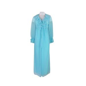 Vintage Blue Ruffled Robe